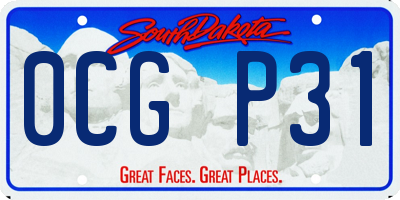SD license plate 0CGP31