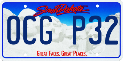 SD license plate 0CGP32