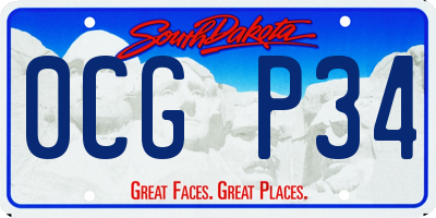 SD license plate 0CGP34