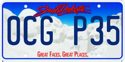 SD license plate 0CGP35