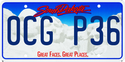 SD license plate 0CGP36
