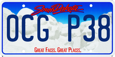 SD license plate 0CGP38