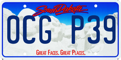 SD license plate 0CGP39