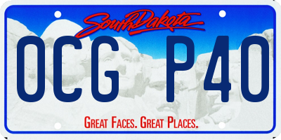 SD license plate 0CGP40