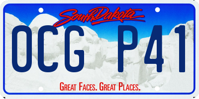 SD license plate 0CGP41