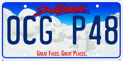 SD license plate 0CGP48
