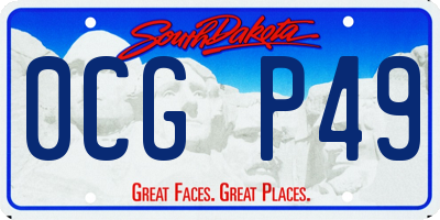 SD license plate 0CGP49