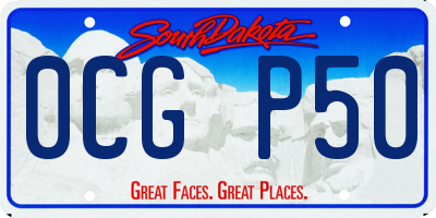 SD license plate 0CGP50