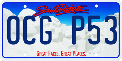 SD license plate 0CGP53