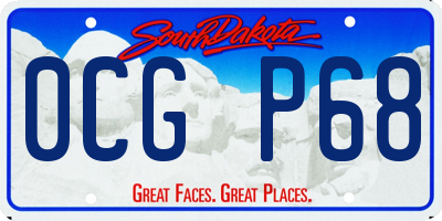SD license plate 0CGP68