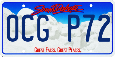 SD license plate 0CGP72