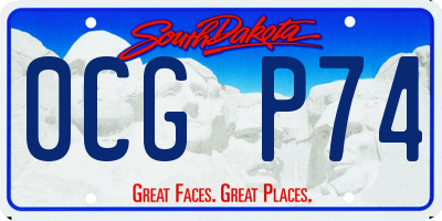 SD license plate 0CGP74
