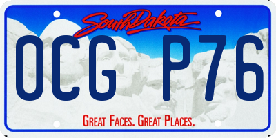 SD license plate 0CGP76