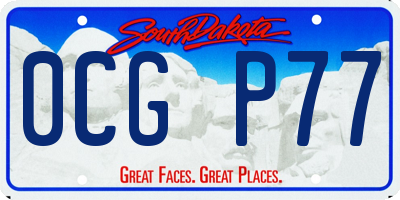 SD license plate 0CGP77