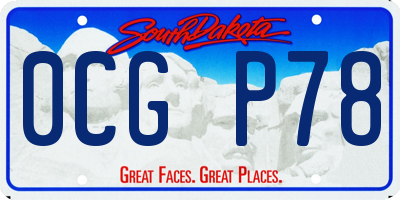 SD license plate 0CGP78