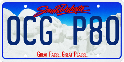 SD license plate 0CGP80