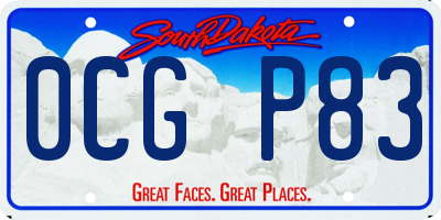 SD license plate 0CGP83