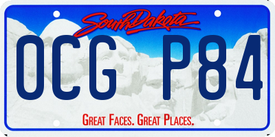 SD license plate 0CGP84