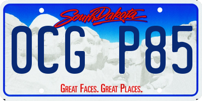 SD license plate 0CGP85