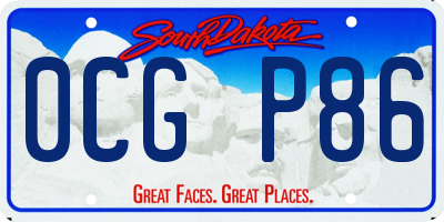 SD license plate 0CGP86