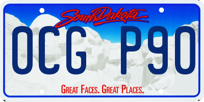 SD license plate 0CGP90