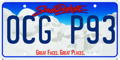 SD license plate 0CGP93
