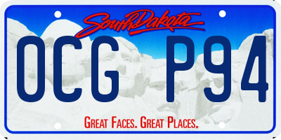 SD license plate 0CGP94