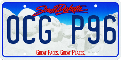 SD license plate 0CGP96
