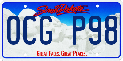 SD license plate 0CGP98