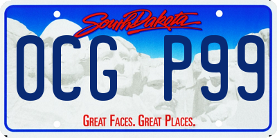SD license plate 0CGP99