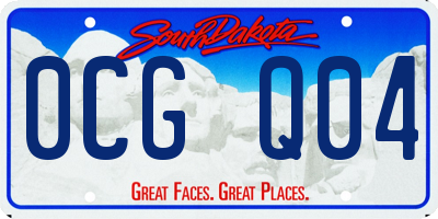 SD license plate 0CGQ04
