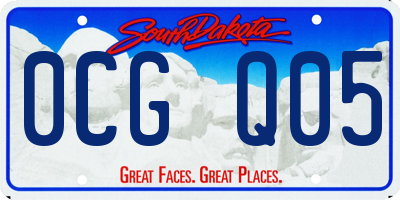 SD license plate 0CGQ05