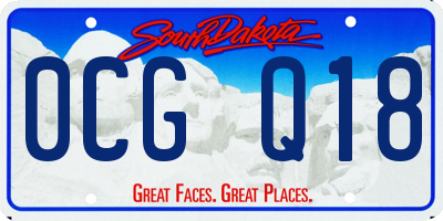SD license plate 0CGQ18