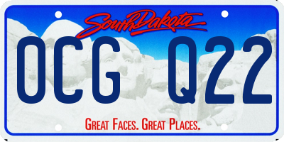 SD license plate 0CGQ22
