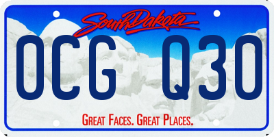 SD license plate 0CGQ30