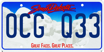 SD license plate 0CGQ33