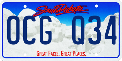 SD license plate 0CGQ34