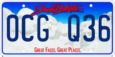 SD license plate 0CGQ36