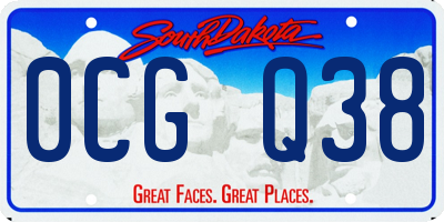 SD license plate 0CGQ38
