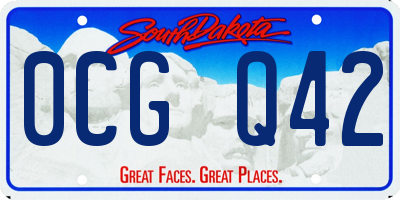SD license plate 0CGQ42