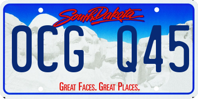 SD license plate 0CGQ45