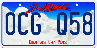 SD license plate 0CGQ58