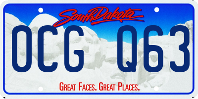 SD license plate 0CGQ63