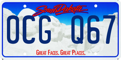 SD license plate 0CGQ67