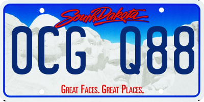SD license plate 0CGQ88