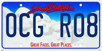 SD license plate 0CGR08