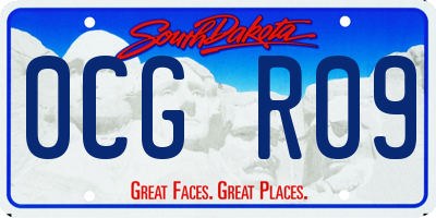 SD license plate 0CGR09