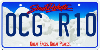 SD license plate 0CGR10