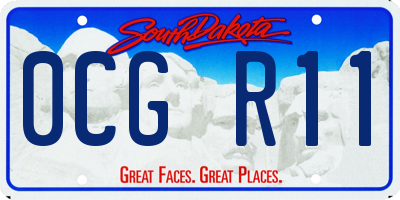 SD license plate 0CGR11