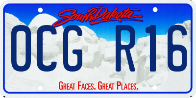 SD license plate 0CGR16
